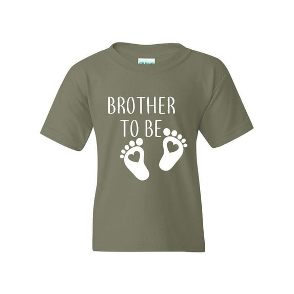 Brother To Be Unisex Youth Kids T-Shirt Tee Clothing Youth Medium Military Green