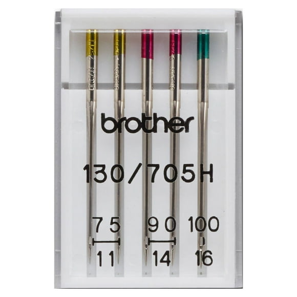 Brother SANEEDLEMIX 5 Pc Needles, 2 Pc 11/75, 2 Pc 14/90 and 1 Pc 16/100