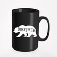 thumbnail image 1 of Brother With Black Bear Graphic Design, Black 15oz Ceramic Mug, 1 of 5
