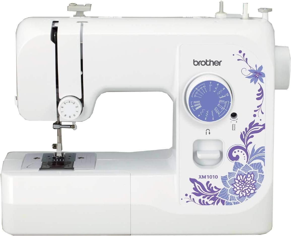 Brother XM1010 Sewing Machine with Accessories Kit 10 Built-in Stitches, 4 Sewing Feet, Extra Bobbins & Needles
