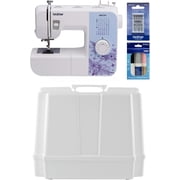 Brother XM2701 27-Stitch Sewing Machine, Hard Plastic Storage and Carry Case, Premium Thread 6-Pack and 5-Piece Sewing Machine Needles