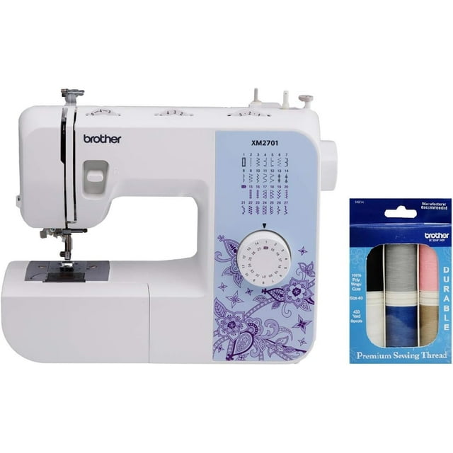 Brother XM2701 27Stitch Sewing Machine, Premium Sewing Thread 6Pack