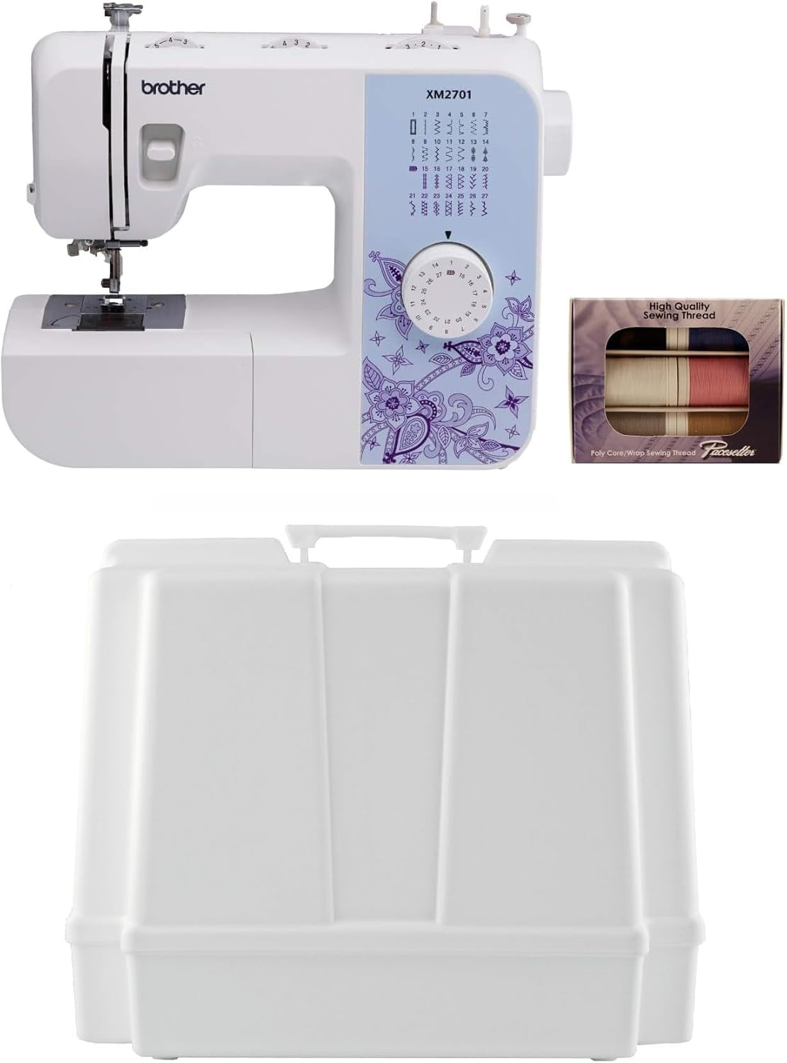 Brother XM2701 27-Stitch Sewing Machine and Hard Plastic Storage