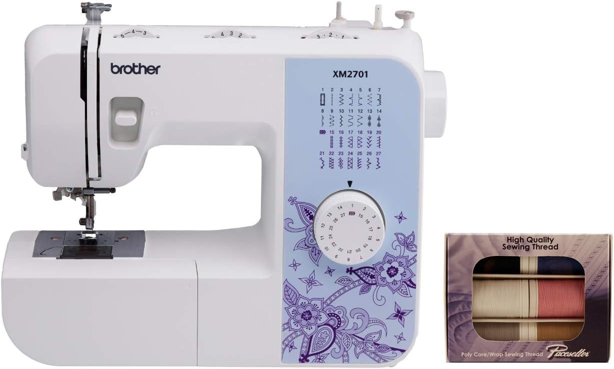 Brother XM2701 27-Stitch Sewing Machine and SASC706 6-Piece Pacesetter Sewing Thread