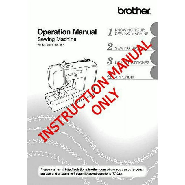 Brother XR1300 Sewing Machine Owners Instruction Manual
