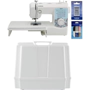 Brother XR3774 37-Stitch Sewing and Quilting Machine with Wide Table, Hardcase for Carrying and Storage, Premium Sewing Thread 6-Pack and 5-Piece Sewing Machine Needles
