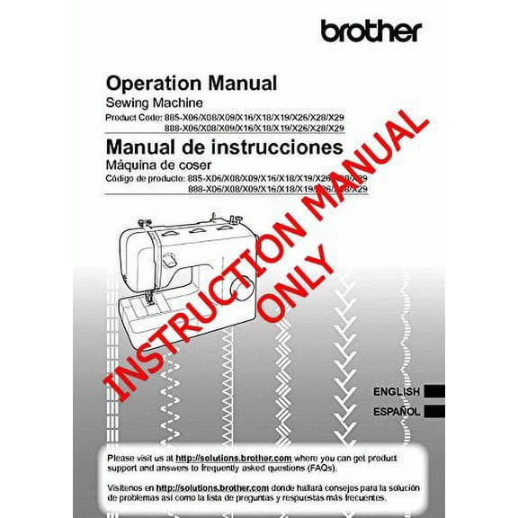 Brother XR3774 Sewing Machine Owners Instruction Manual