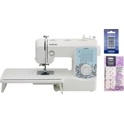Brother XR3774 Sewing and Quilting Machine, 37 Built-in Stitches, Wide Table, 8 Sewing Feet, Pre-Wound Bobbins 10-Pack and Sewing Machine Needles 5-Pack