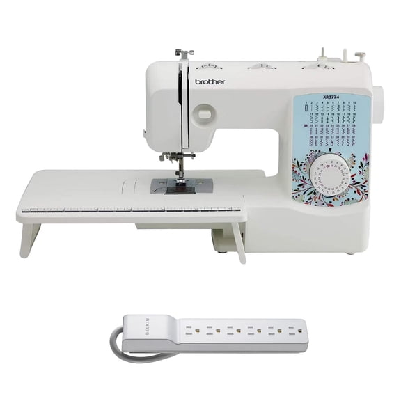 Brother XR3774 Sewing and Quilting Machine w/ 6-Outlet Surge Protector