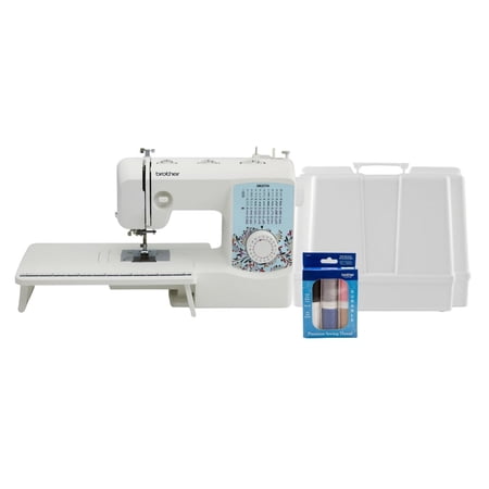 Brother XR3774 Wide Table Sewing and Quilting Machine Bundle with Hard Case and 6-Piece Thread (3 Items)