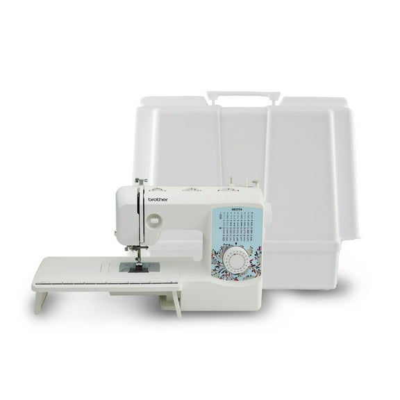 Brother XR3774 Wide Table Sewing and Quilting Machine with Built-In Stitches with Sewing Machine Hard Case with Carrying Handle (Off-White) (2 Items)
