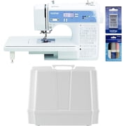 Brother XR9550 Computerized Sewing and Quilting Machine, 165 Built-In Stitches, Wide Table, Hardcase for Carrying and Storage, Premium Sewing Thread 6-Pack and 5-Piece Sewing Machine Needles
