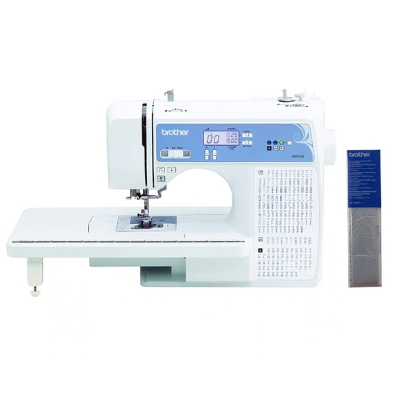 Brother XR9550 Computerized Sewing and Quilting Machine, 165 Built-in Stitches, LCD Display, Wide Table, 8 Presser Feet and Water-Soluble Stabilizer Roll Included