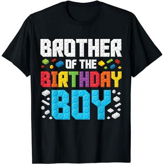 Brother of the Birthday Boy Master Builder Building Blocks T-Shirt