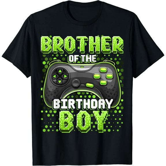 Brother of the Birthday Boy Matching Video Game Birthday T-Shirt Black Small