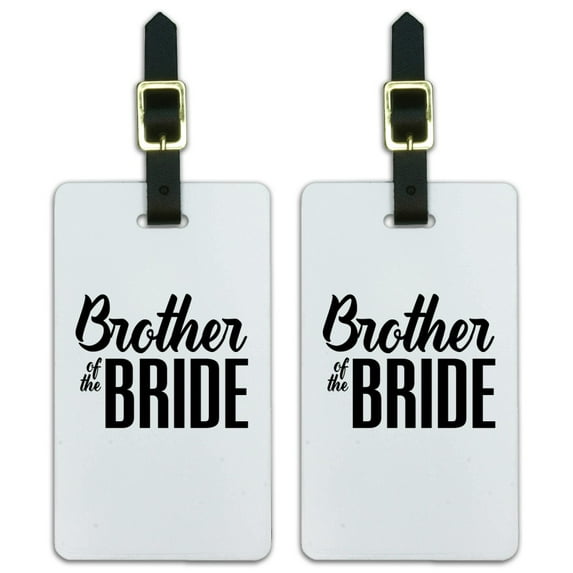Brother of the Bride Wedding Luggage ID Tags Suitcase Carry-On Cards - Set of 2