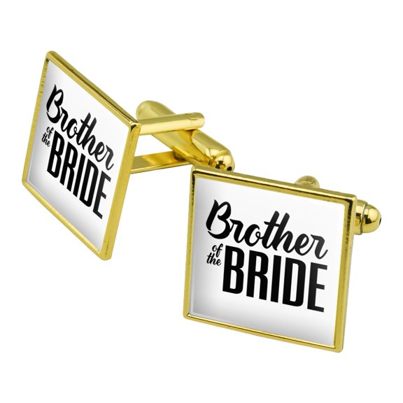 Brother of the Bride Wedding Square Cufflink Set - Silver or Gold