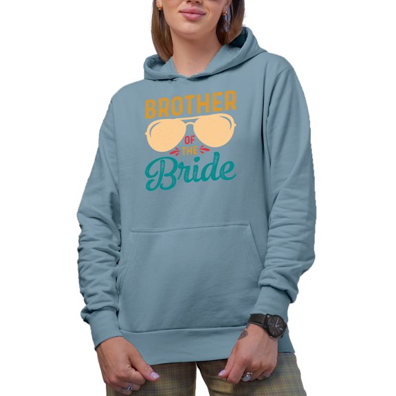 Brother of the Bride, Wedding Themed, Light Blue Hooded Sweatshirt or Hoodie, Medium