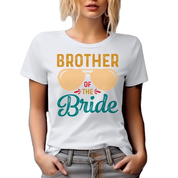 Brother of the Bride, Wedding Themed, White T-Shirt, Medium