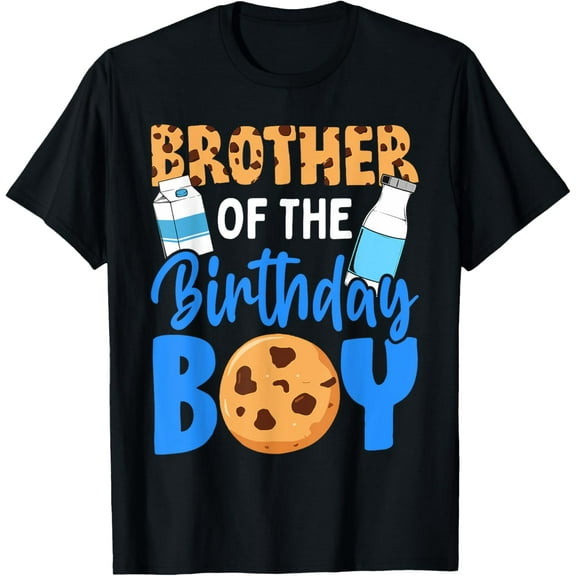 Brother of the birthday boy Milk and Cookies 1st birthday T-Shirt100% cotton