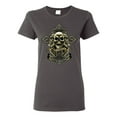 thumbnail image 1 of Brotherhood Biker Motorcycles Cross and Skull Pop Culture Womens Graphic T-Shirt, Charcoal, 3XL, 1 of 3