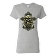 thumbnail image 1 of Brotherhood Biker Motorcycles Cross and Skull Pop Culture Womens Graphic T-Shirt, Heather Grey, Large, 1 of 3
