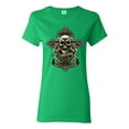 thumbnail image 1 of Brotherhood Biker Motorcycles Cross and Skull Pop Culture Womens Graphic T-Shirt, Kelly, 3XL, 1 of 3