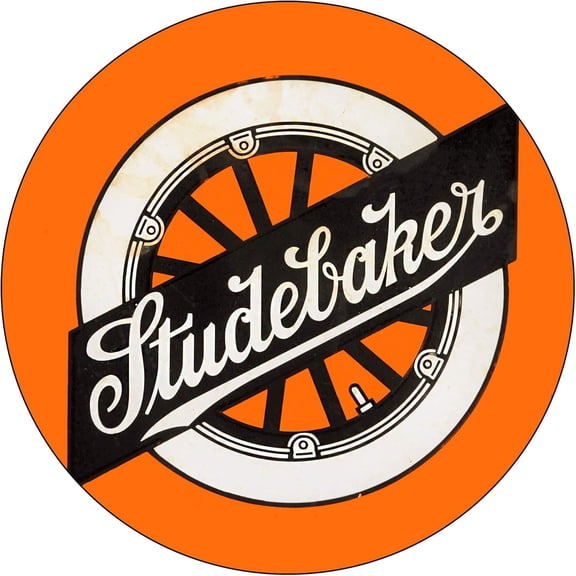 Brotherhood Vintage Gas Sign Reproduction Vintage Metal Signs Round Metal Tin Sign for Garage and Home 8 Inch Diameter  Studebaker Orange Wheel