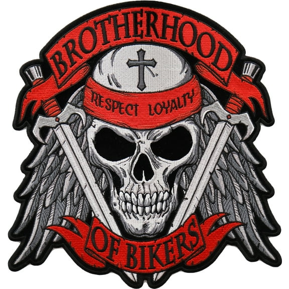 Brotherhood of Bikers Patch, Large Back Patches for Jackets