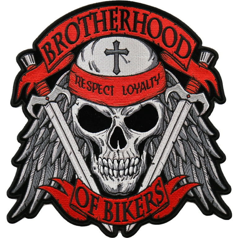 Brotherhood of Bikers Patch, Large Back Patches for Jackets 