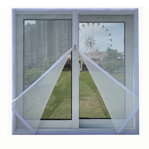 Pre-Owned White ,Multi size window mesh with zipper Self-adhesive zipper ,mosquito nets for windows anti mosquito window door curtain mesh