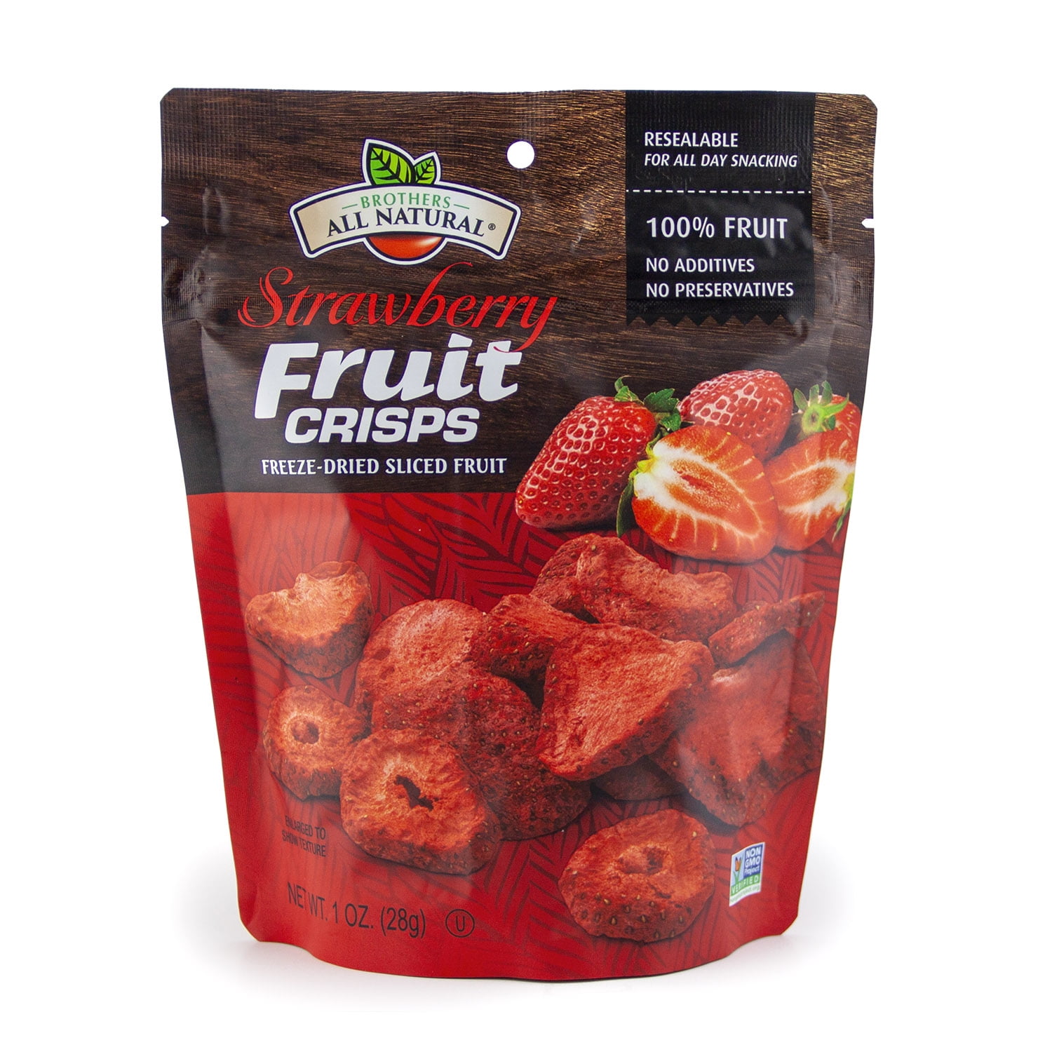 Brothers All-Natural Freeze-Dried Strawberry Fruit Crisps, 1 oz.