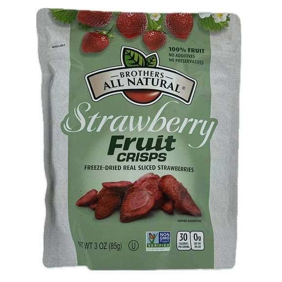 Brothers All Natural Freeze-Dried Strawberry Fruit Crisps, 3 Ounce