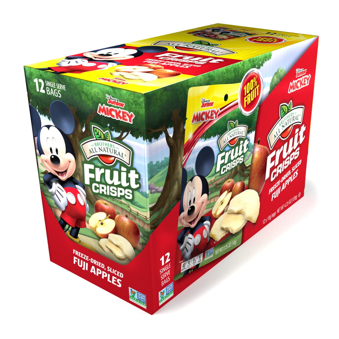Mii です！！ ★FRUiTS★7冊セット★ Brothers All Natural Fruit Crisps, Mickey Mouse, Fuji Apple, 12 Ct