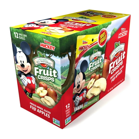 Brothers All Natural Fruit Crisps, Mickey Mouse, Fuji Apple, 12 Ct, 0.35 oz