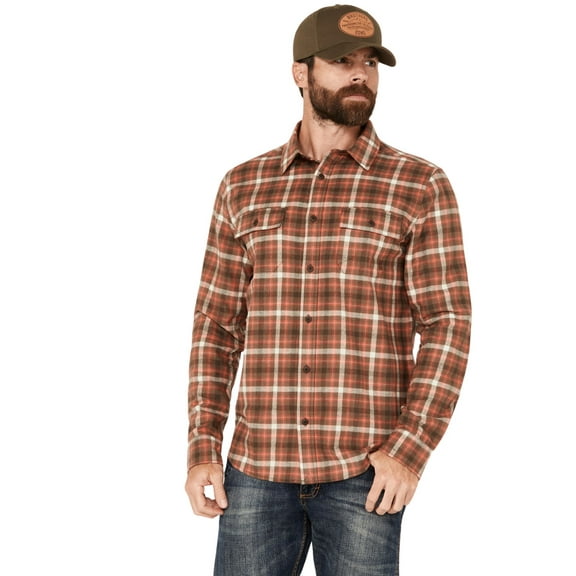 Brothers And Sons Men's Bosque Everyday Plaid Print Long Sleeve Button Down Chocolate XX-