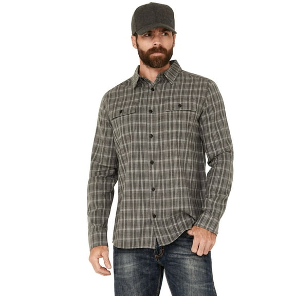 Brothers And Sons Men's Brewster Everyday Plaid Print Long Sleeve Button Down Steel Small