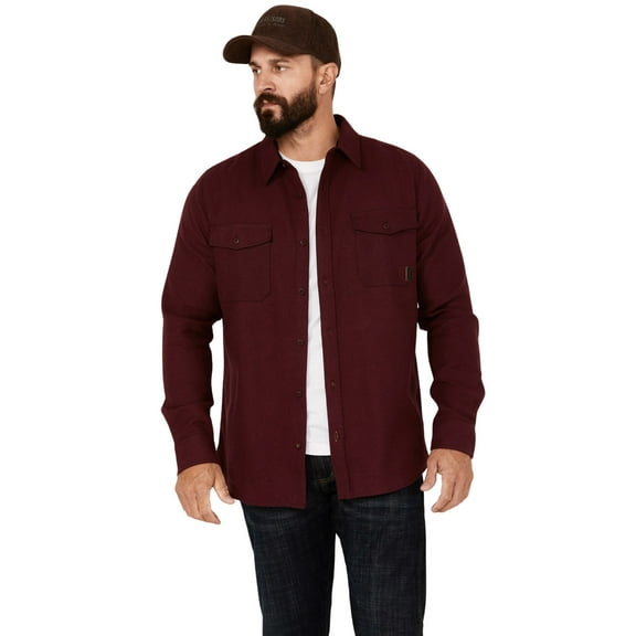 Brothers And Sons Men's Burley Long Sleeve Button-Down Flannel Shirt Burgundy Medium