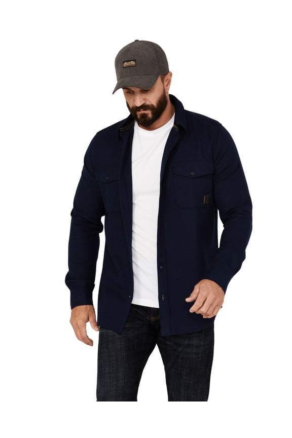 Men's Burley Long Sleeve Button Down Flannel Shirt Navy Small