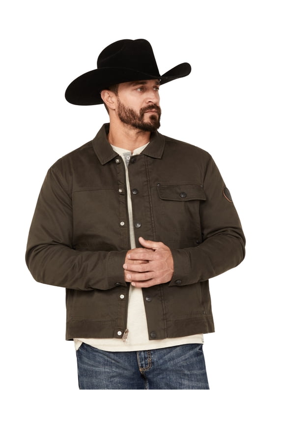 Men's Chambers Trucker Water Repellent Snap Zip Jacket Dark Brown Small US