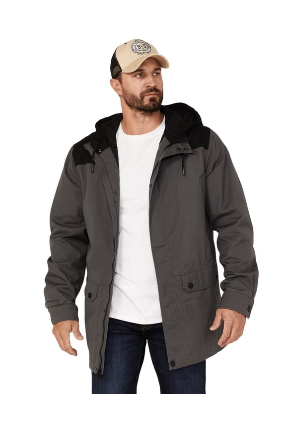 Men's Cruiser Waxed Canvas Hooded Jacket Charcoal Large  US