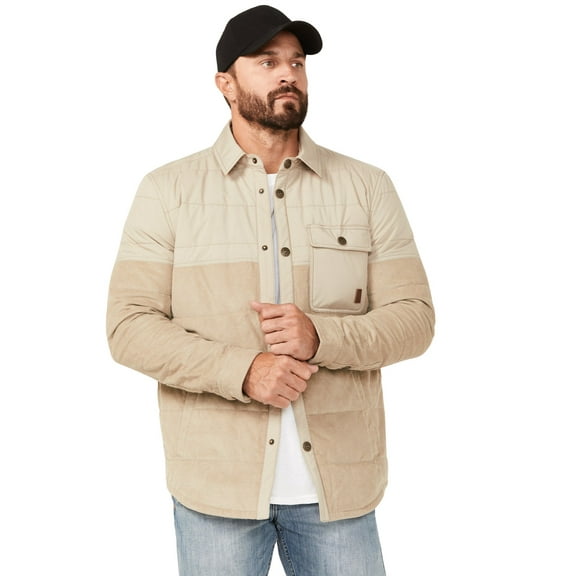 Brothers And Sons Men's Fulton Cord Snap Puffer Jacket Sand Small  US