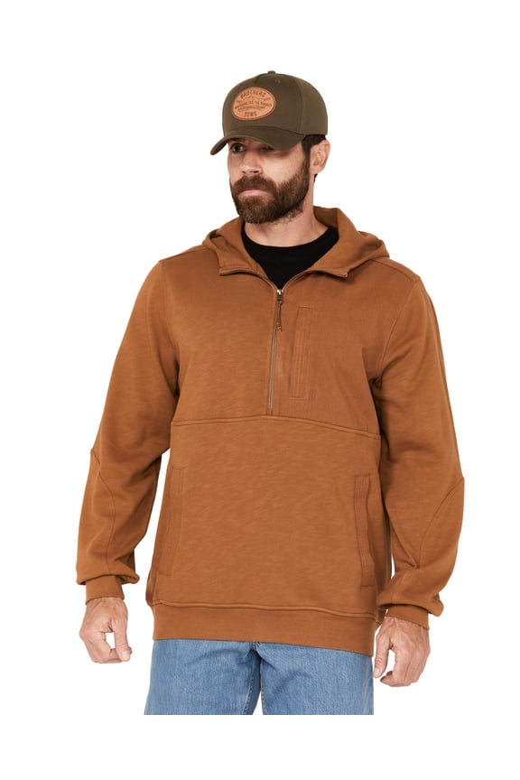Men's Hardin French Terry Hooded Zip Sweatshirt Rust Copper Medium  US