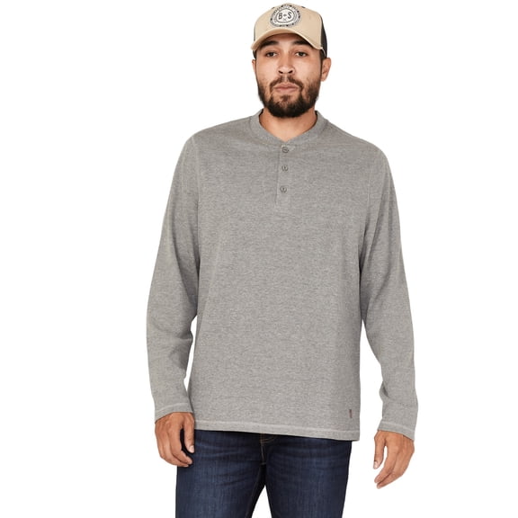 Brothers And Sons Men's Henley Thermal T-Shirt Charcoal XX- US