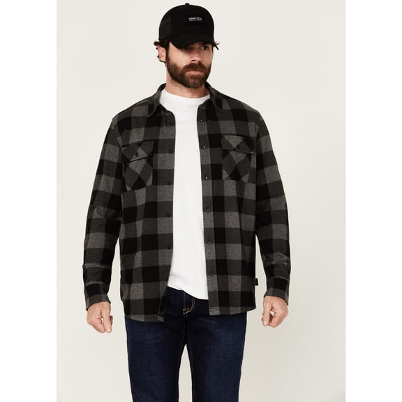 Brothers And Sons Men's Kent Plaid Print Long Sleeve Button-Down Shirt Black US