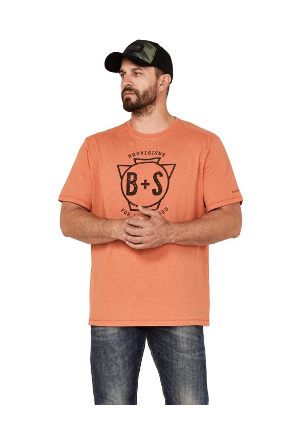 Men's Logo Graphic Short Sleeve T-Shirt Orange Medium US