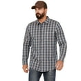 thumbnail image 1 of Brothers And Sons Men's Marietta Plaid Print Long Sleeve Button Down Performance Dark Blue Small, 1 of 4