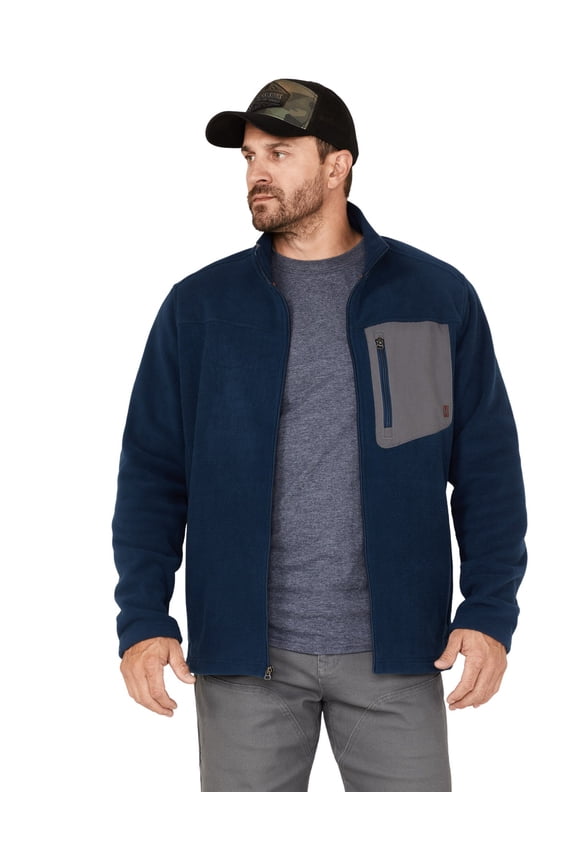 Men's Polar Fleece Zip Jacket Blue Small  US