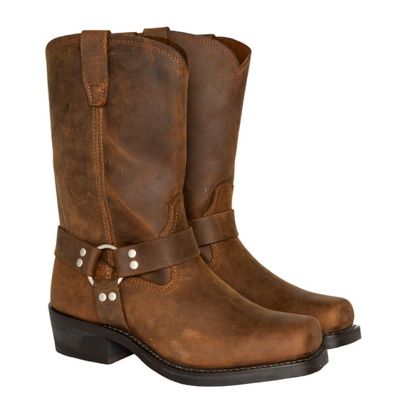 Brothers And Sons Men's Pull On Motorcycle Boot Square Toe - CJ9995BR 11 EE US