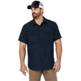 thumbnail image 1 of Brothers And Sons Men's Solid Dobby Performance Short Sleeve Button-Down Western - BASSP22W06-NVY, 1 of 4